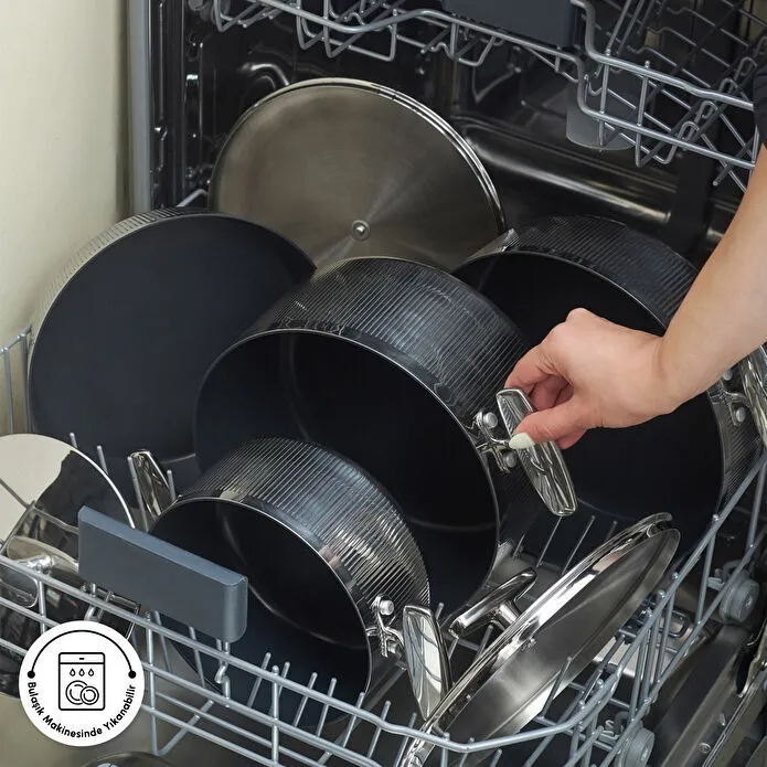 Karaca Plasma Steel 316+ 3Ply Apollo İndüksiyon Tabanlı 7 Parça Çelik Tencere Seti