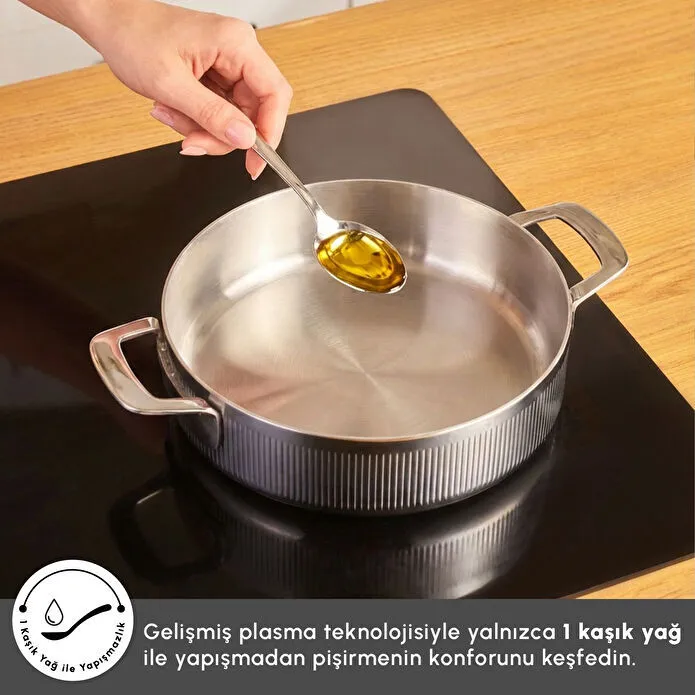 Karaca Plasma Steel 316+ 3Ply Apollo İndüksiyon Tabanlı 7 Parça Çelik Tencere Seti