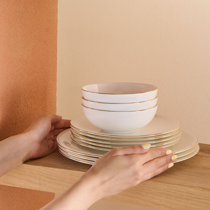 Karaca Stream Bone Pavli 24 Parça 6 Kişilik Yemek Takımı