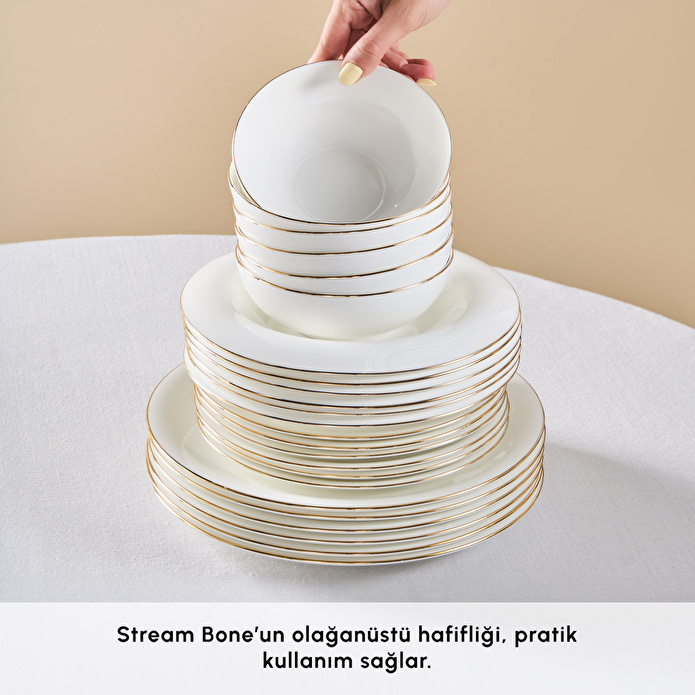 Karaca Stream Bone Pavli 24 Parça 6 Kişilik Yemek Takımı