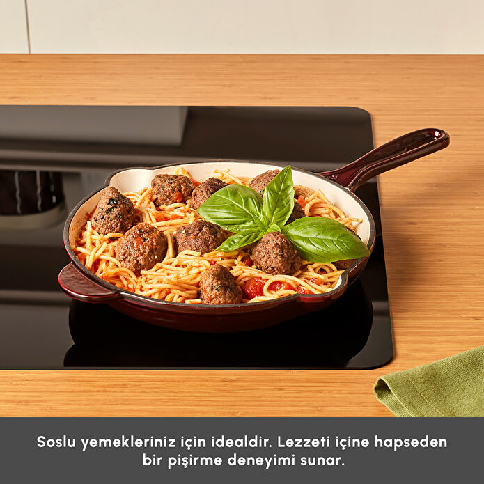 Karaca Heritage Demir Döküm Emayeli Tava Kırmızı 26 cm