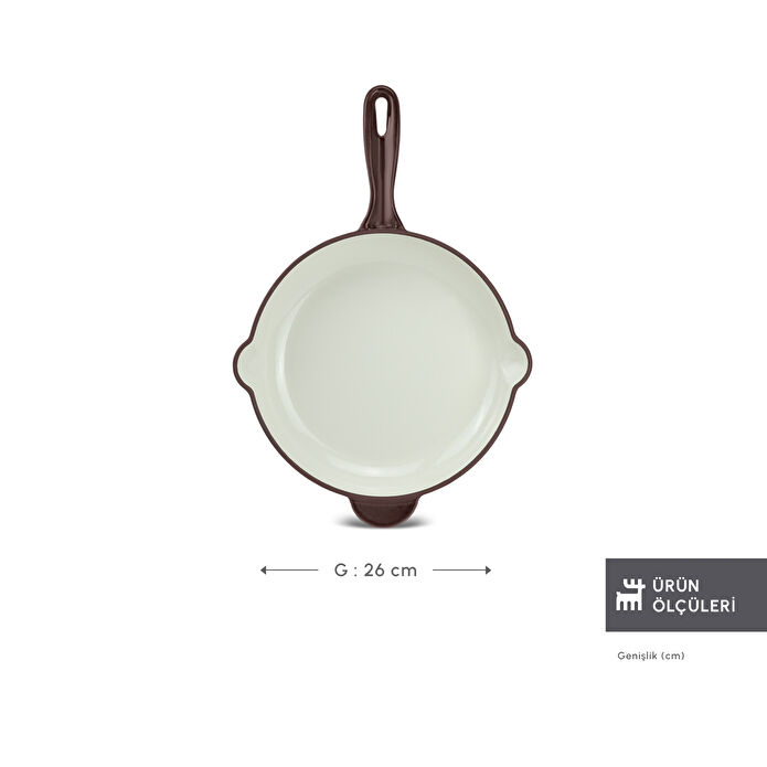 Karaca Heritage Demir Döküm Emayeli Tava Kırmızı 26 cm