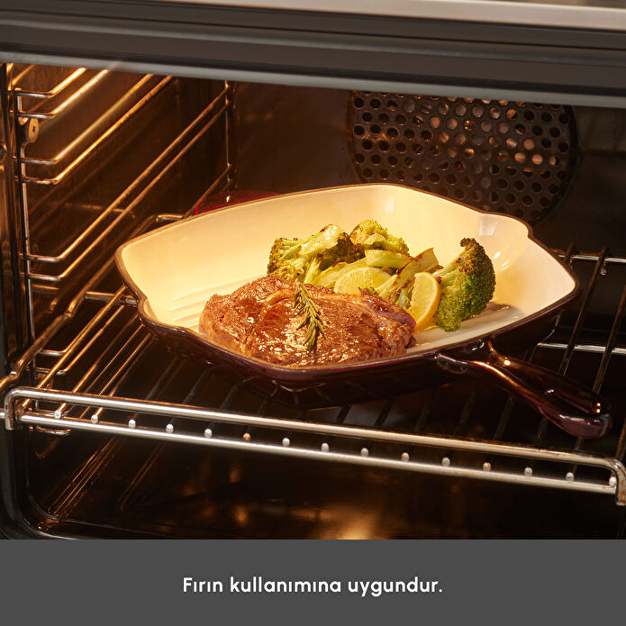 Karaca Heritage Demir Döküm Emayeli Grill Tava 28 cm Kırmızı