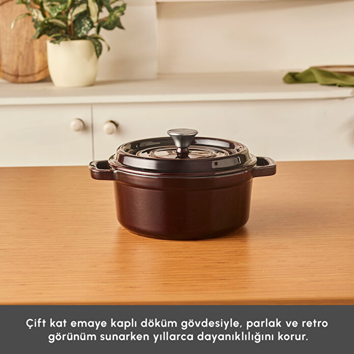 Karaca Heritage Demir Döküm Emayeli Tencere Kırmızı 24 cm