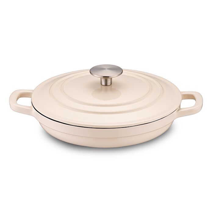 Emsan Fortino Cast Döküm Tencere Seti Krem 4 Parça 22 cm