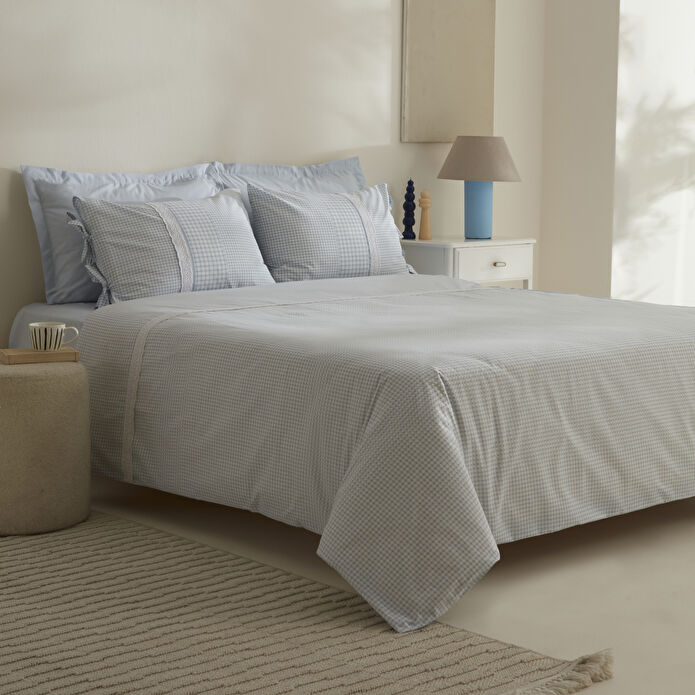 Karaca Home Luisa %100 Pamuk Çift Kişilik Nevresim Takımı Mavi