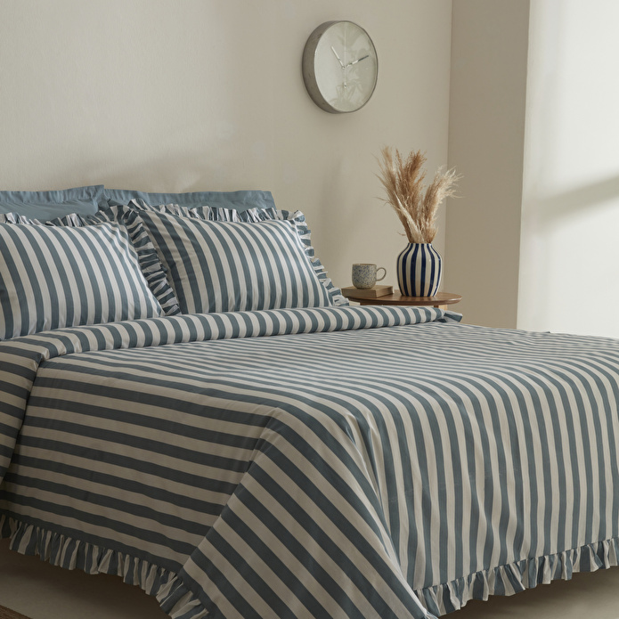 Karaca Home Ripple Çift Kişilik Nevresim Takımı Mavi