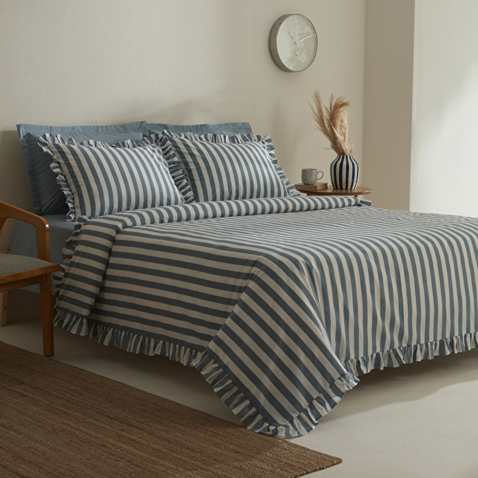 Karaca Home Ripple Tek Kişilik Nevresim Takımı Mavi