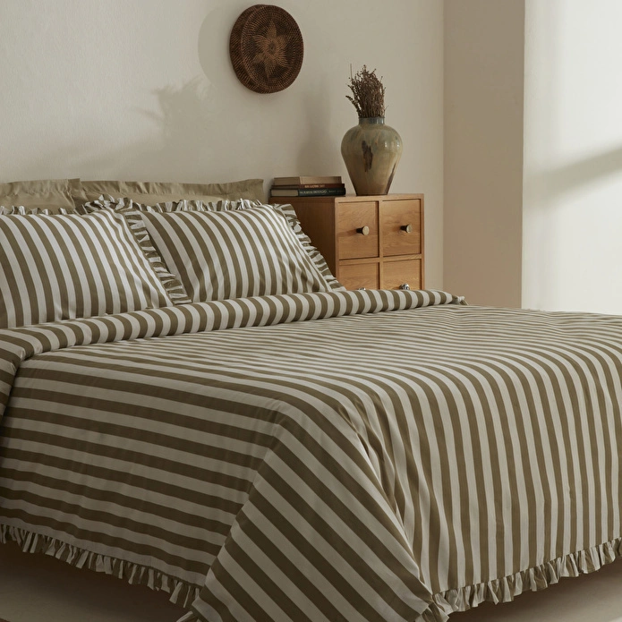 Karaca Home Ripple Çift Kişilik Nevresim Takımı Yeşil