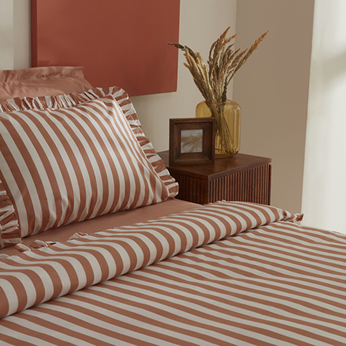 Karaca Home Ripple Tek Kişilik Nevresim Takımı Turuncu