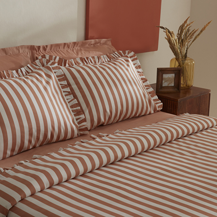 Karaca Home Ripple Tek Kişilik Nevresim Takımı Turuncu