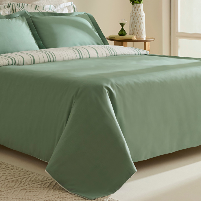Karaca Home Cool Stripe Çift Kişilik Nevresim Takımı Yeşil