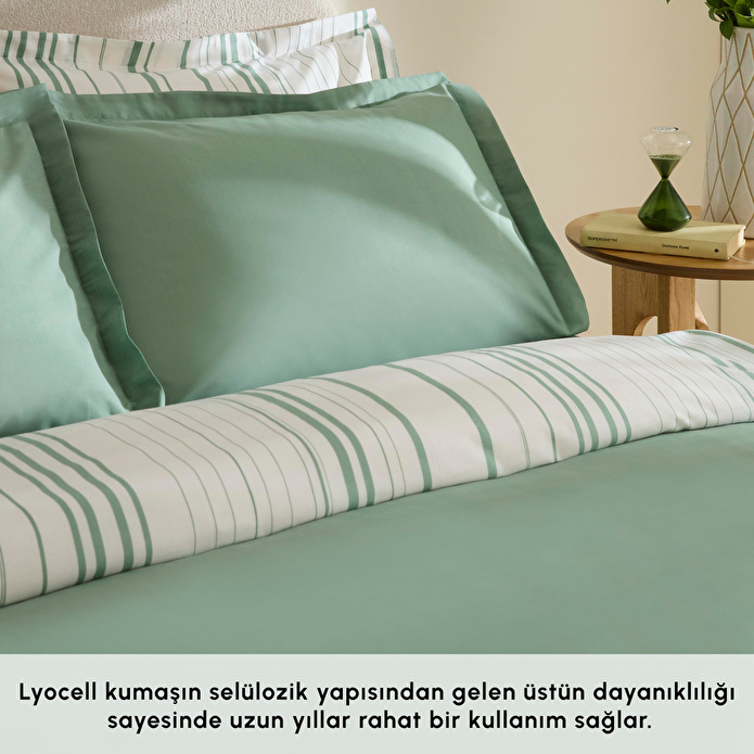 Karaca Home Cool Stripe Çift Kişilik Nevresim Takımı Yeşil