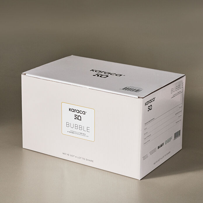 Karaca Bubble Beyaz Lüsterli 2 Kişilik Kahve Fincanı