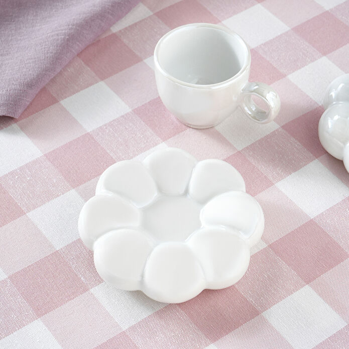 Karaca Bubble Beyaz Lüsterli 2 Kişilik Kahve Fincanı