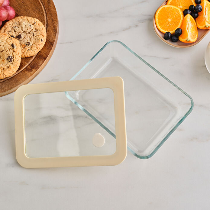 Karaca Luna Cam Saklama Kabı Krem 700 ml