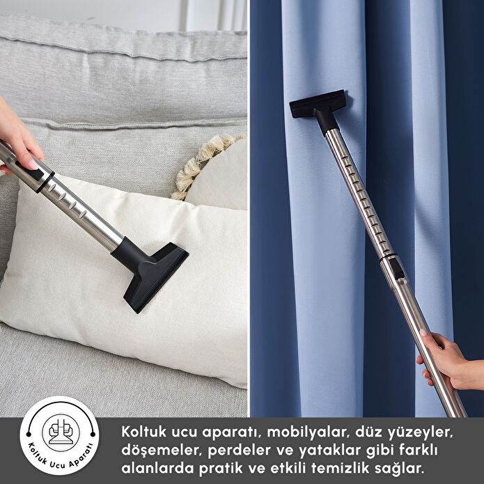 Karaca Vantuz Action Force X10 2 Lt Toz Torbasız Hazneli Elektrikli Süpürge Royal Purple 899 W