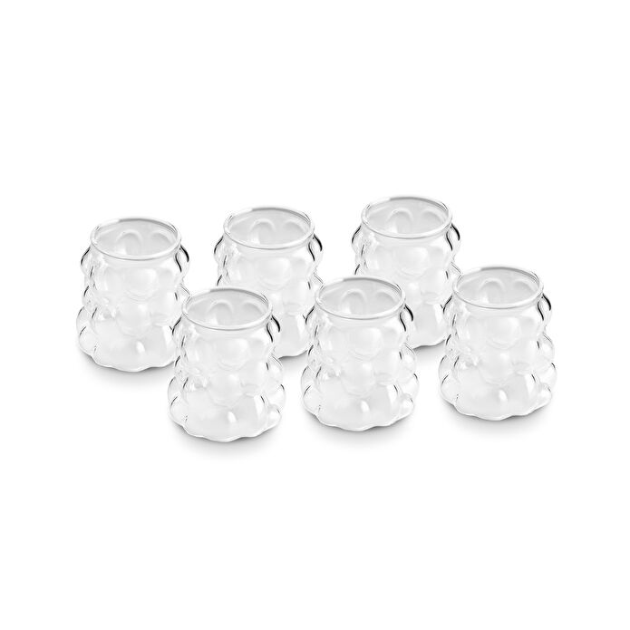 Karaca Bubble 6'lı Kahve Yanı Bardağı Şeffaf