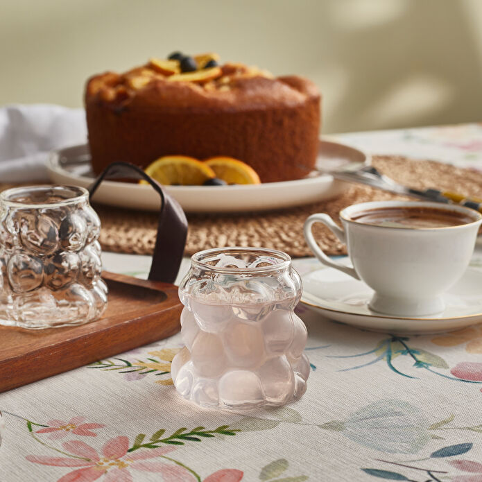 Karaca Bubble 6'lı Kahve Yanı Bardağı Şeffaf