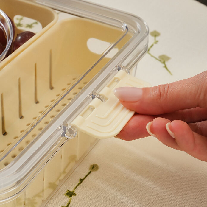 Karaca Suzi 4 Dik Bölmeli Taşınabilir Dikdörtgen Saklama Kabı