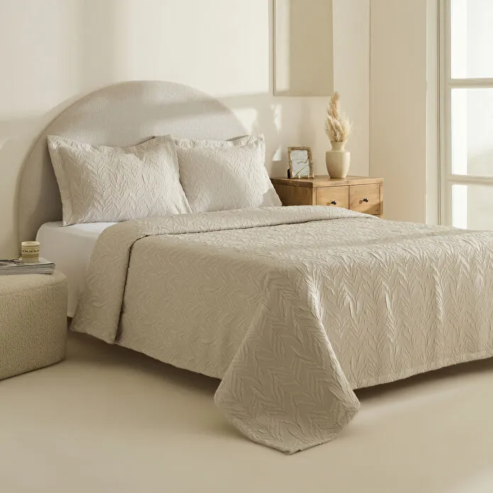 Karaca Home Hollie Çift Kişilik Yatak Örtüsü Taş