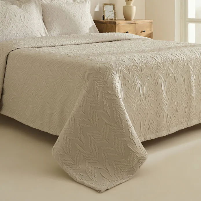 Karaca Home Hollie Çift Kişilik Yatak Örtüsü Taş