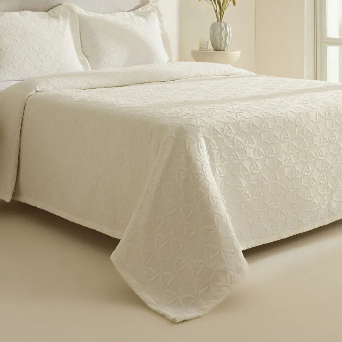 Karaca Home Hempton Çift Kişilik Yatak Örtüsü Ekru