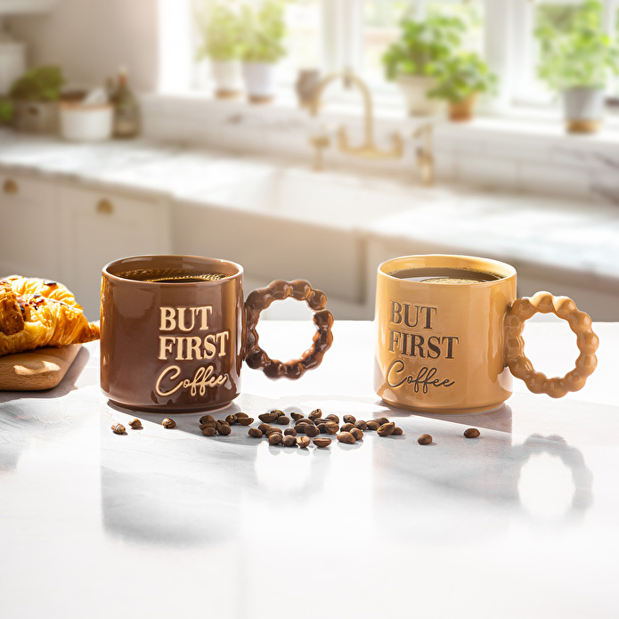 Emsan But First Coffee Krem Rengi Kupa 310 ml