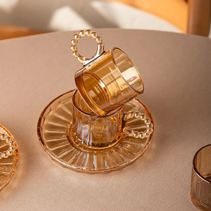 Emsan Muhabbet Amber 6'lı Cam Kahve Fincanı 100 ml