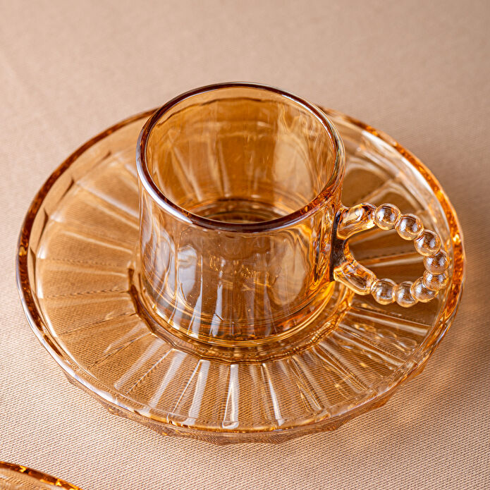 Emsan Muhabbet Amber 6'lı Cam Kahve Fincanı 100 ml