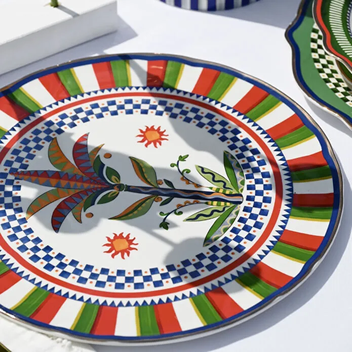 Baci Milano Dolce Vita Palmiye Desenli Servis Tabağı 32 Cm