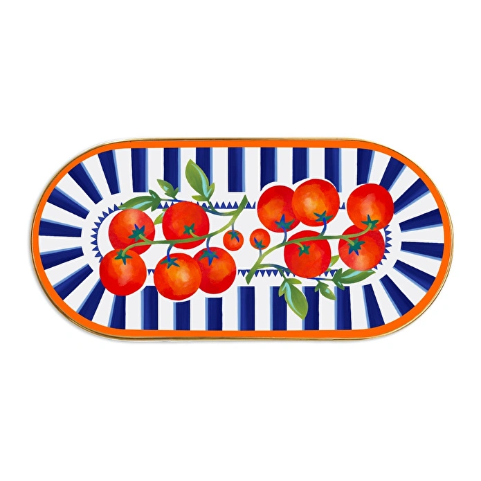 Baci Milano Dolce Vita Tomatos Oval Tepsi 11x24 cm Porselen