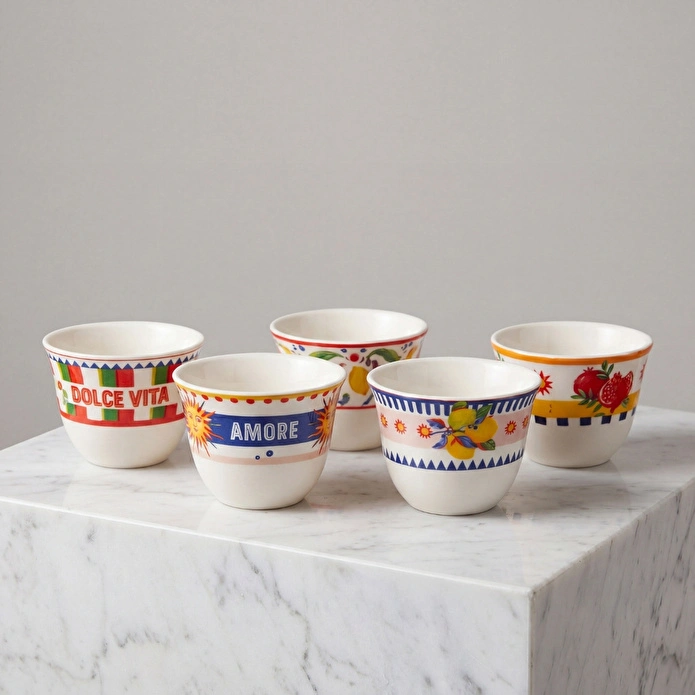 Baci Milano Dolce Vita 6’lı Arabic Cup 6 cm Porselen