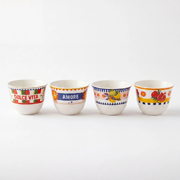 Baci Milano Dolce Vita 6’lı Arabic Cup 6 cm Porselen
