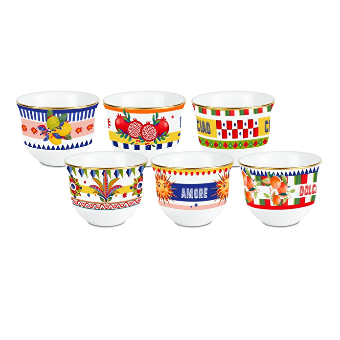 Baci Milano Dolce Vita 6’lı Arabic Cup 6 cm Porselen