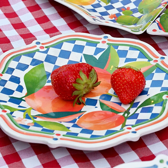 Baci Milano Dolce Vita Portakal 6'lı Tatlı Tabağı 22 cm, Melamin