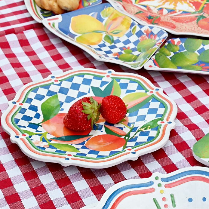 Baci Milano Dolce Vita Portakal 6'lı Tatlı Tabağı 22 cm, Melamin