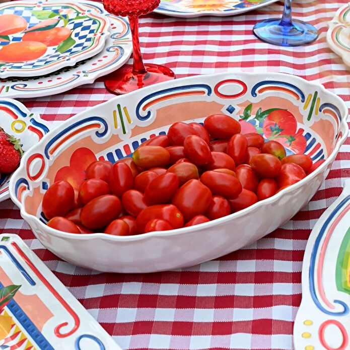 Baci Milano Dolce Vita Oval Servis Kasesi 33 cm, Melamin