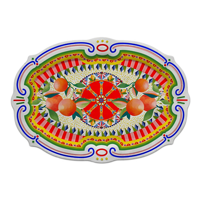 Baci Milano Dolce Vita Oval Servis Tabağı / Tepsi 50 cm, Melamin