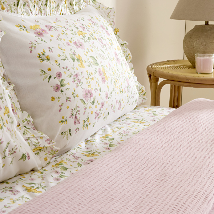 Karaca Home Dorian %100 Pamuk Fırfırlı Muslin Tek Kişilik Nevresim Takımı Pudra