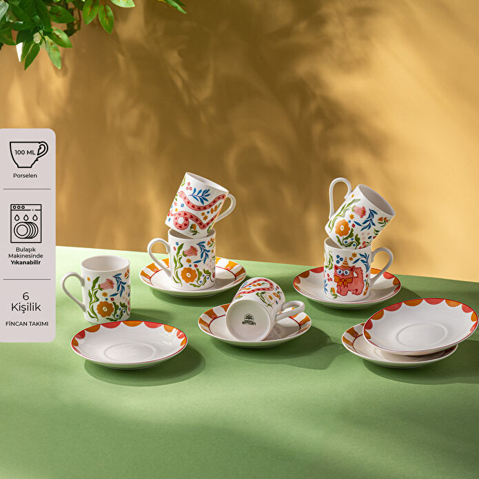 Emsan Cheerful 6'lı Kahve Fincan Takımı 100 ml