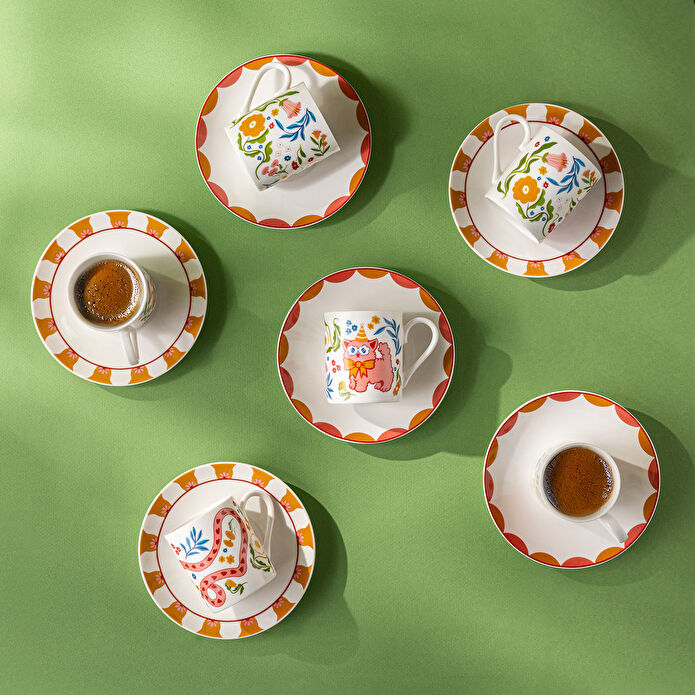 Emsan Cheerful 6'lı Kahve Fincan Takımı 100 ml