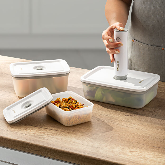 Emsan Freshlock Vakum Makineli 3'lü Saklama Kabı