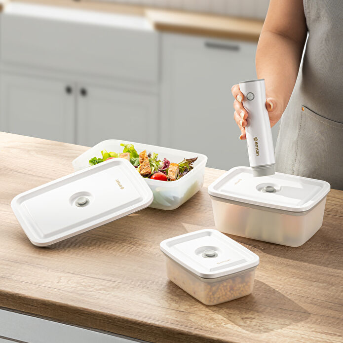 Emsan Freshlock Vakum Makineli 3'lü Saklama Kabı