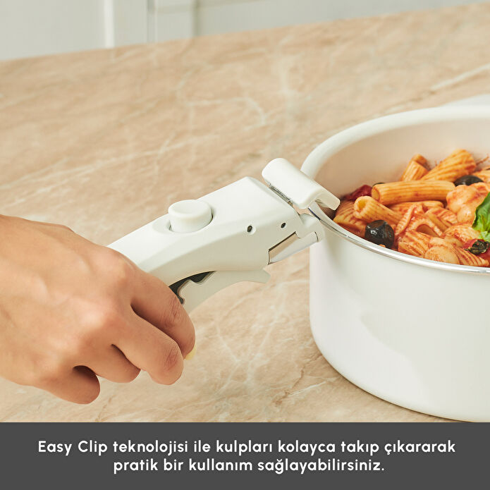 Karaca X Refika Swiss Crystal Easy Clip İndüksiyon Tabanlı 12 Parça Tencere Seti Pure White