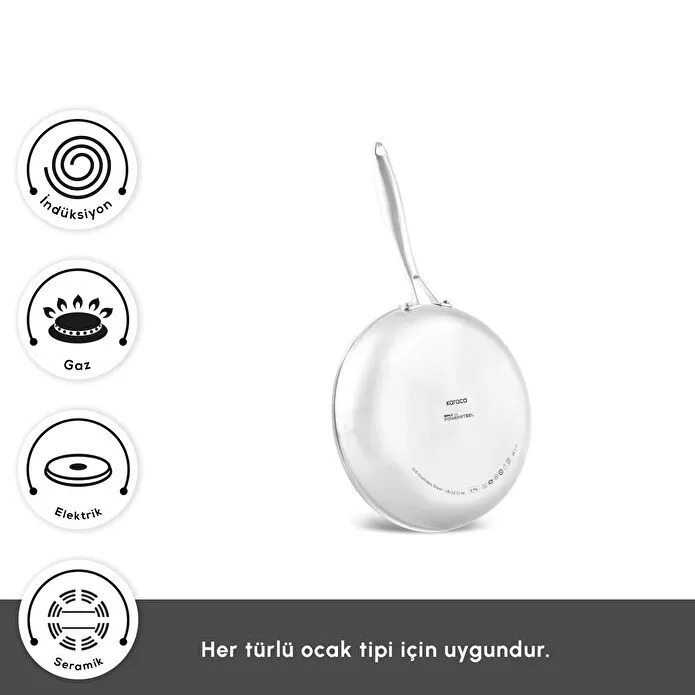 Karaca Power Steel 316+ 3Ply Akita İndüksiyon Tabanlı 7 Parça Çelik Tencere ve Tava Seti