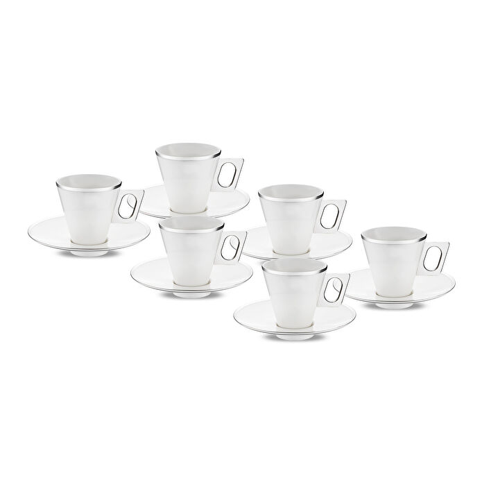 Emsan Zen 6'lı Kahve Fincan Takımı Platin 80 ml