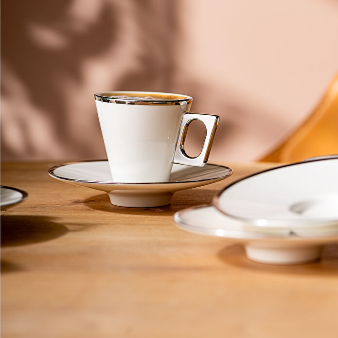 Emsan Zen 6'lı Kahve Fincan Takımı Platin 80 ml