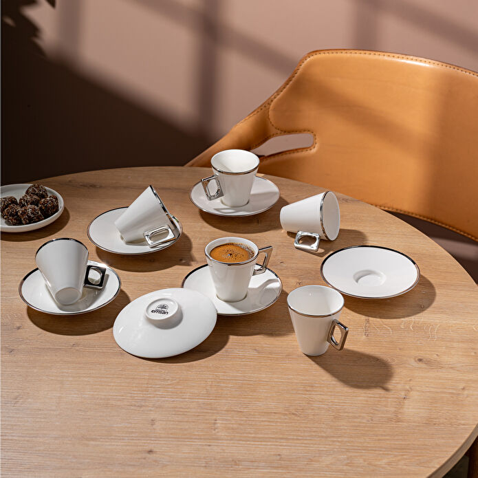 Emsan Zen 6'lı Kahve Fincan Takımı Platin 80 ml