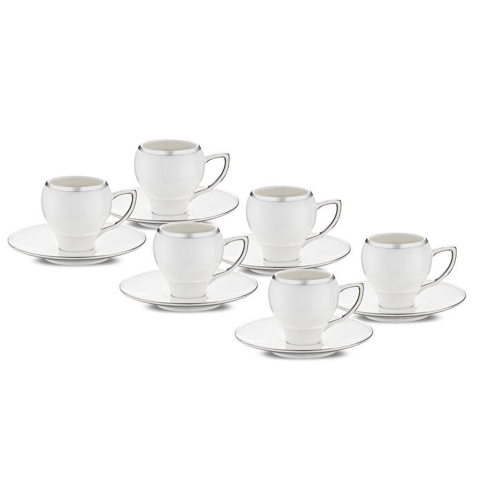 Emsan Florea 6'lı Kahve Fincan Takımı Platin 90 ml